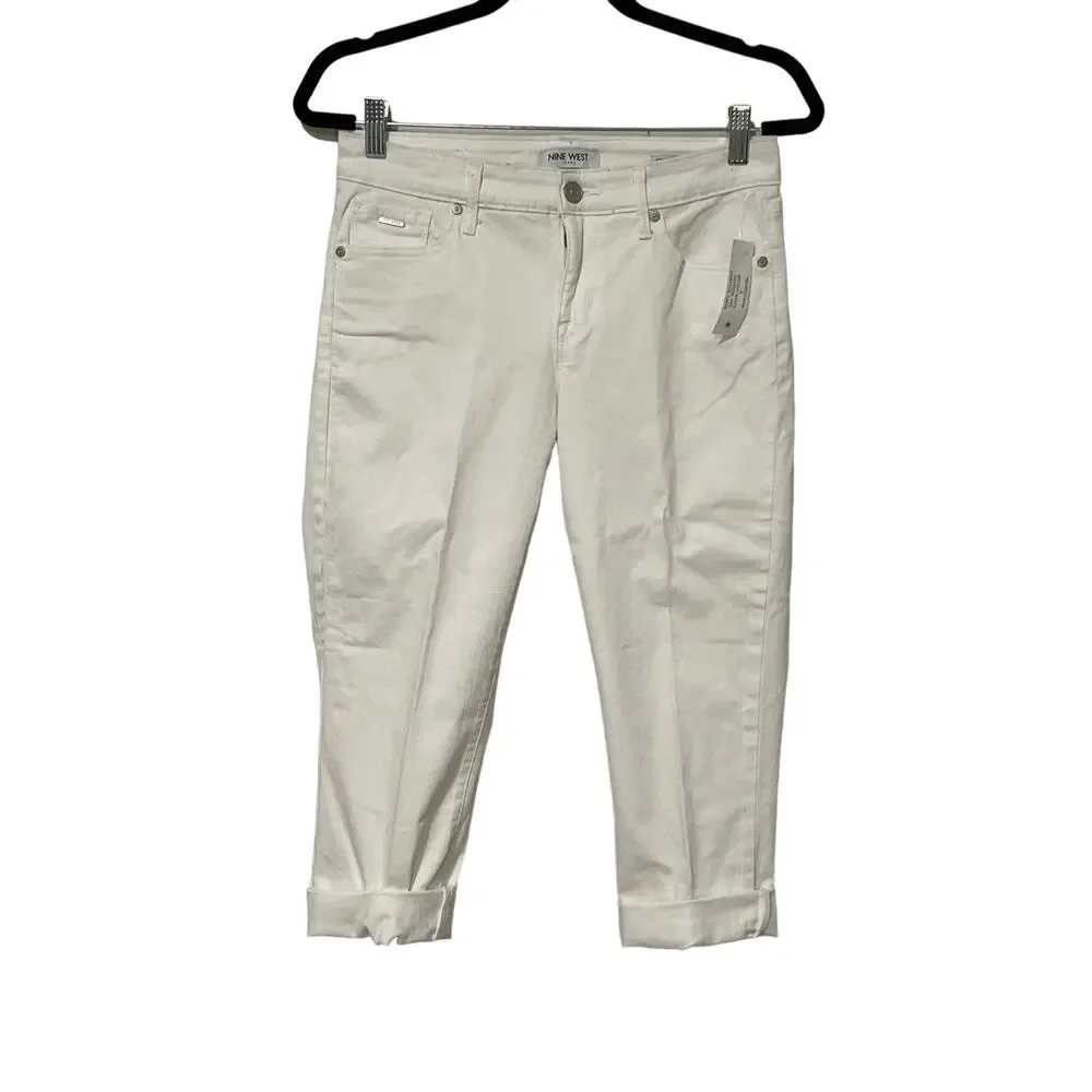Nine West, White Pants, Chrystie Capri, Size 4, 1146P